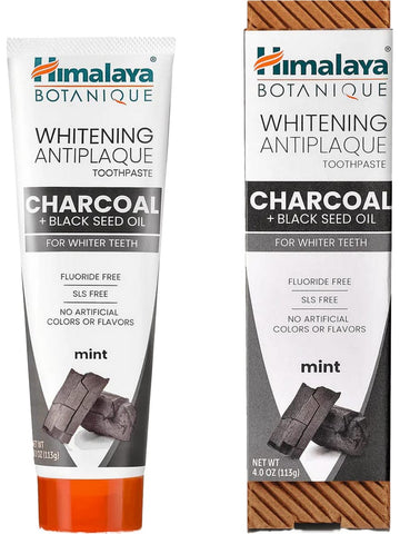 ** 6 PACK ** Himalaya Herbal Healthcare, Whitening Antiplaque Toothpaste, Charcoal + Black Seed Oil, 4.0 oz (113g)