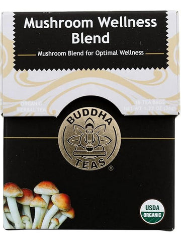 ** 12 PACK ** Buddha Teas, Mushroom Wellness Blend, 18 Tea Bags