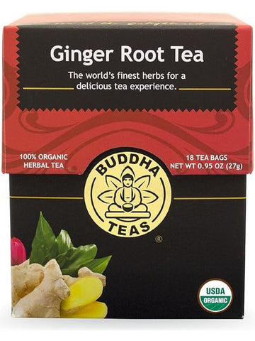 ** 12 PACK ** Buddha Teas, Ginger Root Tea, 18 Tea Bags