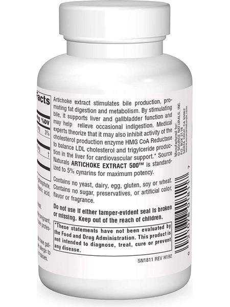Source Naturals, Artichoke Extract 500™ 500 mg, 90 tablets