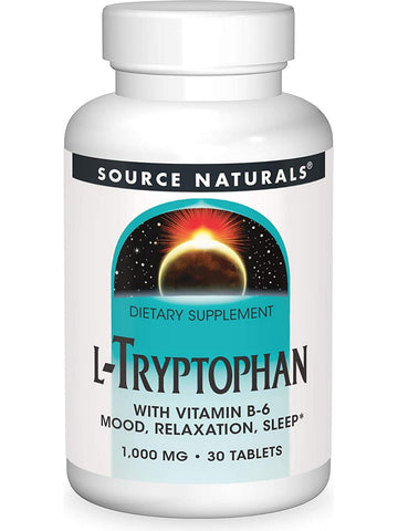 Source Naturals, L-Tryptophan with Vitamin B-6 1000 mg, 30 tablets