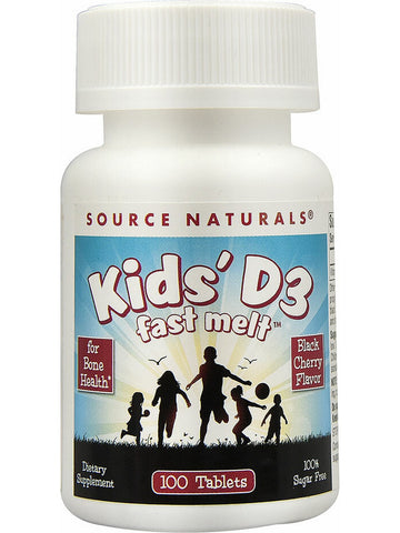 Source Naturals, Kids D-3 400 IU Black Cherry Fast Melt™, 100 tablets