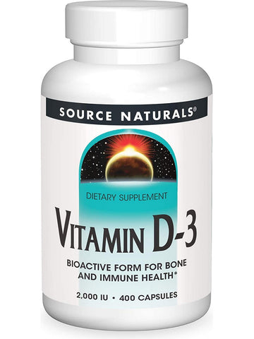 Source Naturals, Vitamin D-3 2000 IU, 400 capsules