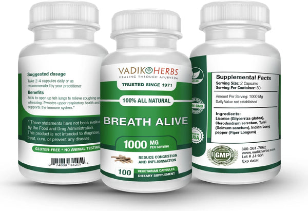 Vadik Herbs, Breath Alive, 100 ct