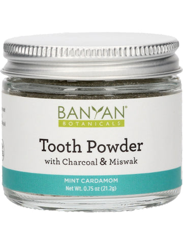 Banyan Botanicals, Tooth Powder With Charcoal & Miswak, Mint Cardamom, 0.75 oz
