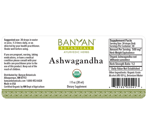 Banyan Botanicals, Ashwagandha, Liquid Extract, 1 fl oz