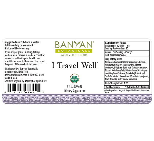 Banyan Botanicals, I Travel Well, Liquid Extract, 1 fl oz