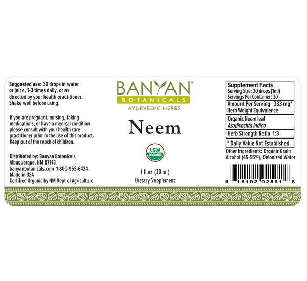 Banyan Botanicals, Neem, Liquid Extract, 1 fl oz