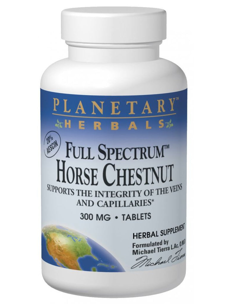 Planetary Herbals, Horse Chestnut 300mg Full Spectrum Std 20% Aescin, 120 ct