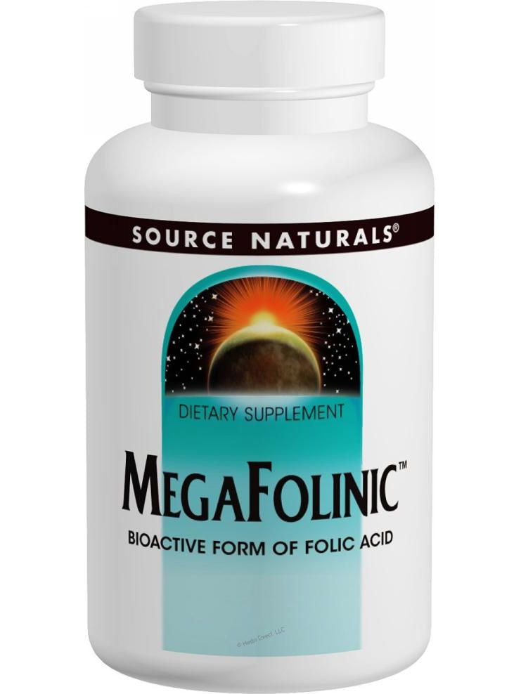 Source Naturals, MegaFolinic Bioavailable Folic Acid 800mcg, 120 ct