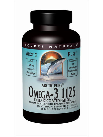Source Naturals, ArcticPure Omega-3 1125 Enteric Coated Fish Oil, 120 softgels