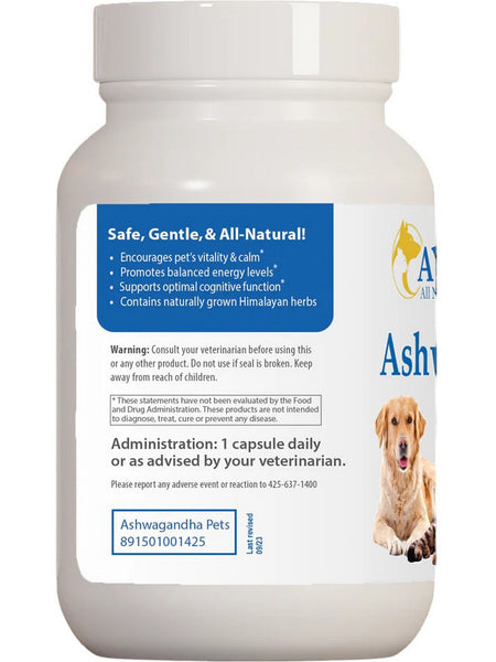 Ayush Herbs, Pet Ashwagandha, 120 Capsules