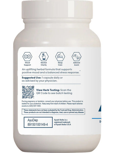 Ayush Herbs, AyuDep, 90 Vegetable Capsules