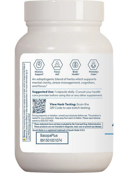 Ayush Herbs, Bacopa Plus, 90 Vegetarian Capsules