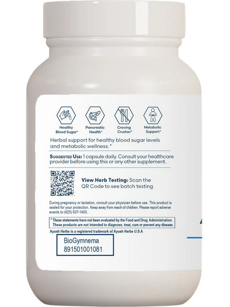 Ayush Herbs, Bio Gymnema, 90 Vegetarian Capsules