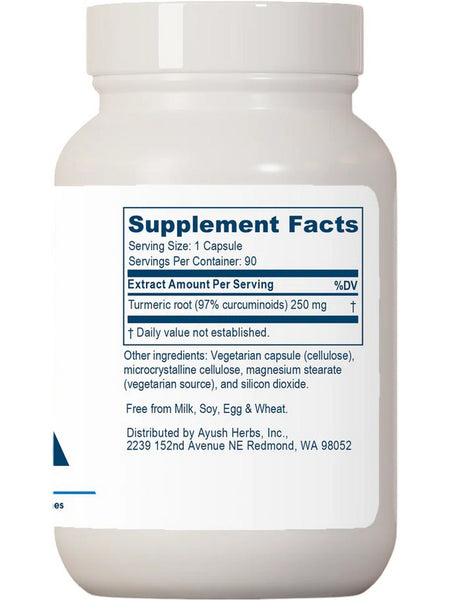 Ayush Herbs, Curcumin 97%, 90 Vegetarian Capsules