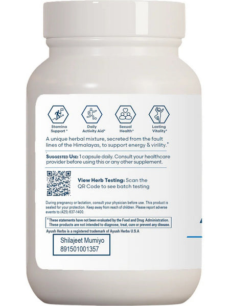 Ayush Herbs, Shilajeet Mumiyo, 90 Vegetarian Capsules