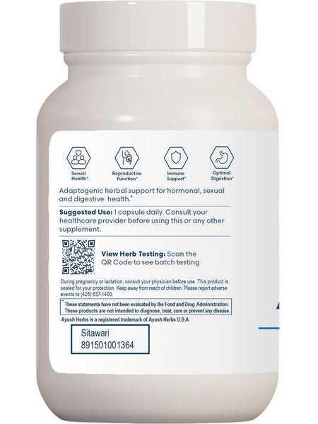 Ayush Herbs, Sitawari, 90 Vegetable Capsules