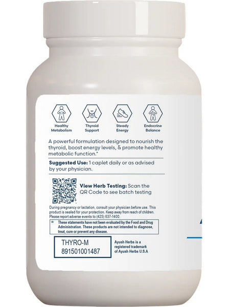 Ayush Herbs, Thyro-M, 120 Caplets