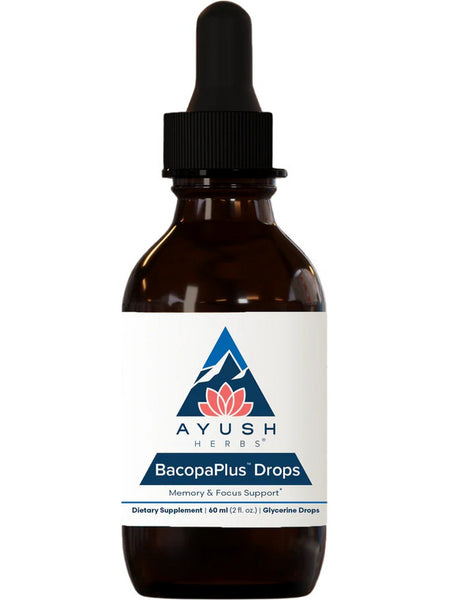Ayush Herbs, Bacopa Plus Drops, 2 fl oz, 60 ml