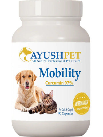 Ayush Herbs, Pet Mobility Curcumin 97%, 90 Capsules