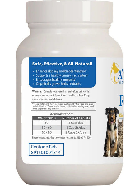 Ayush Herbs, Pet Rentone, 90 Caplets