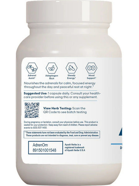 Ayush Herbs, AdrenOm, 90 Vegetarian Capsules