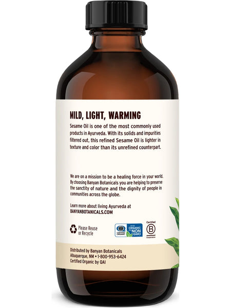 Banyan Botanicals, Refined Sesame Oil, 8 fl oz