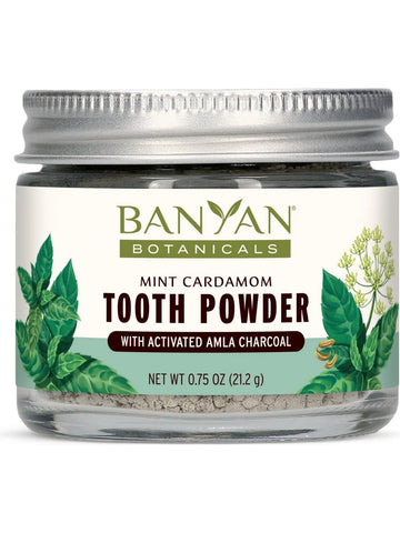 Banyan Botanicals, Tooth Powder With Activated Amla Charcoal, Mint Cardamom, 0.75 oz
