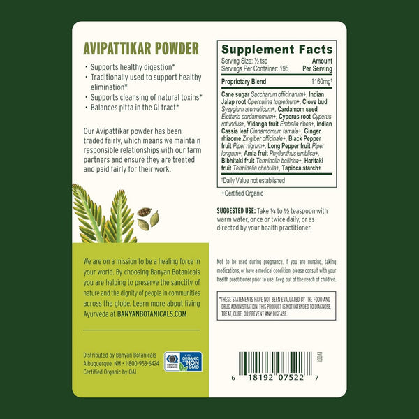 Banyan Botanicals, Avipattikar Powder, 1/2 lb