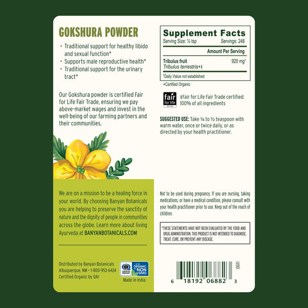 Banyan Botanicals, Gokshura Powder, 1/2 lb