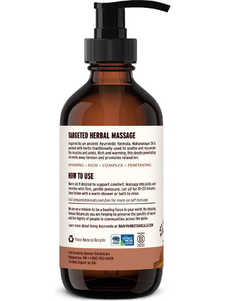 Banyan Botanicals, Mahanarayan Oil, Organic, 8 fl oz