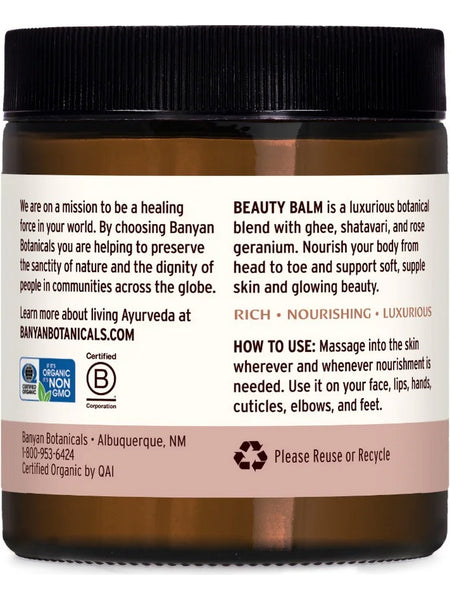 Banyan Botanicals, Beauty Balm, 4 oz
