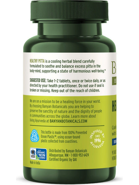 Banyan Botanicals, Healthy Pitta, 90 Tablets