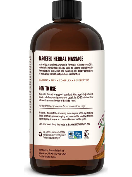 Banyan Botanicals, Mahanarayan Oil, Organic, 24 fl oz