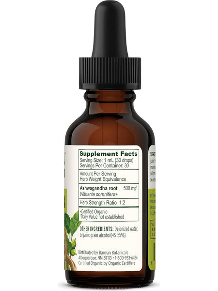 Banyan Botanicals, Ashwagandha, Liquid Extract, 1 fl oz