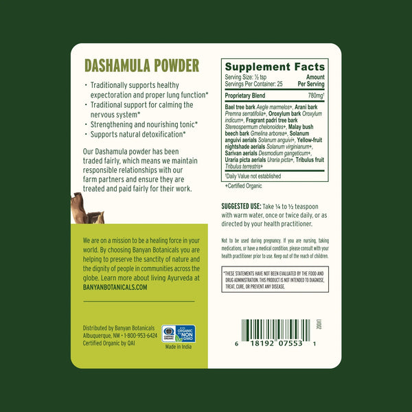 Banyan Botanicals, Dashamula Powder, 3 oz
