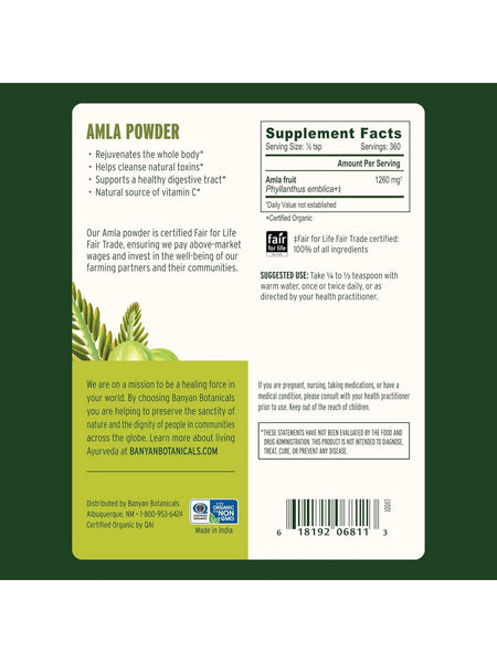 Banyan Botanicals, Amla Powder (Formerly Amalaki Powder), 1 lb