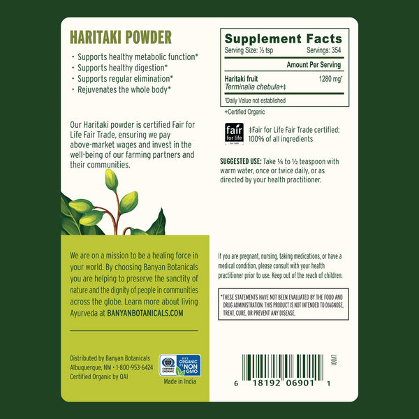 Banyan Botanicals, Haritaki Powder, 1 lb