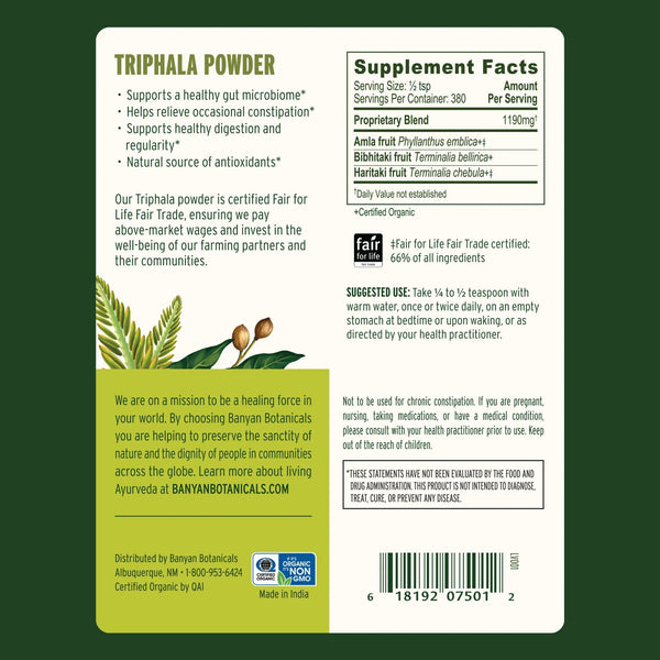 Banyan Botanicals, Triphala Powder, 1 lb