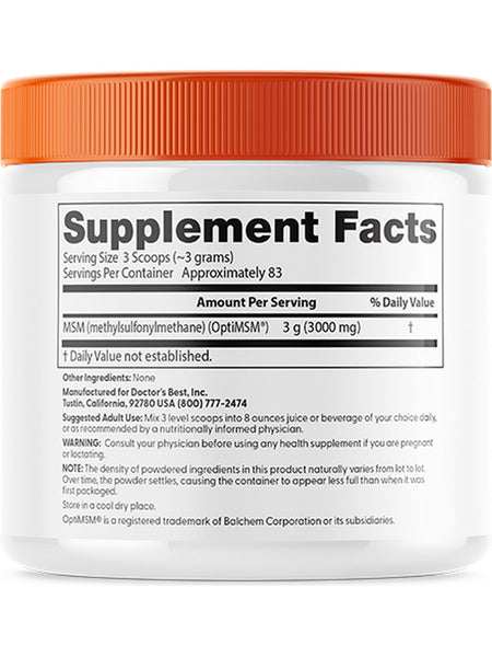 Doctor's Best, MSM Powder, 8.8 oz