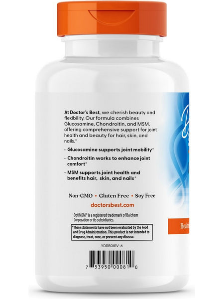 Doctor's Best, Glucosamine Chondroitin MSM, 240 Veggie Capsules