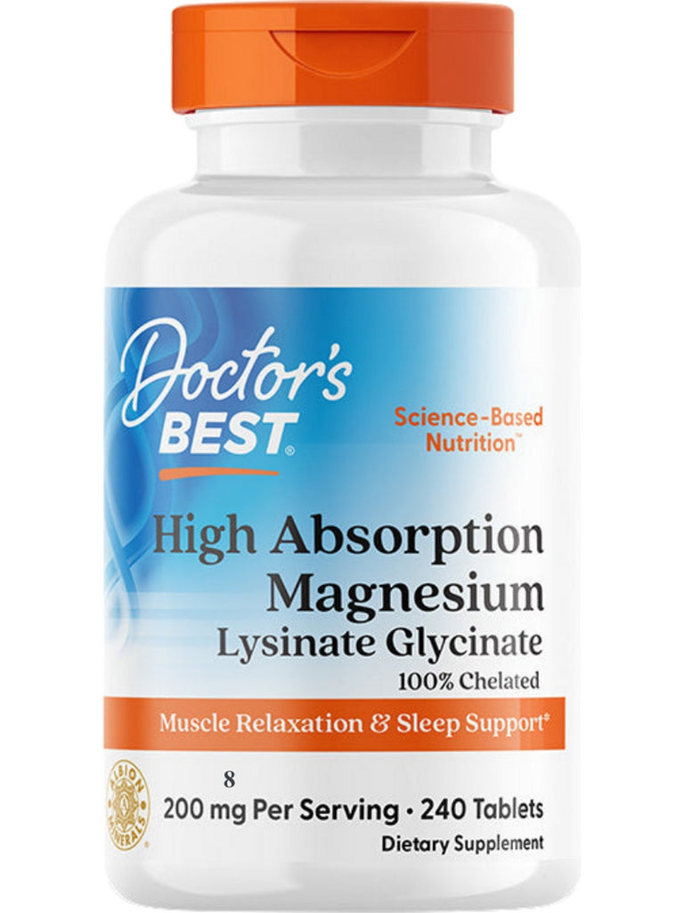 Doctor's Best High Absorption Magnesium, 200 mg, 240 Tablets
