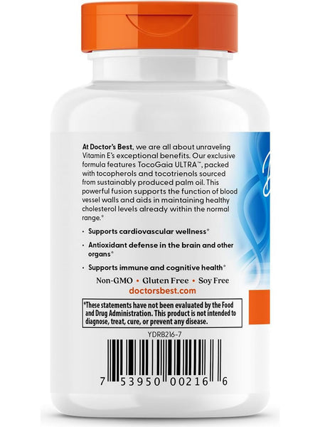 Doctor's Best, Vitamin E Tocotrienols, 50 mg, 60 Softgels