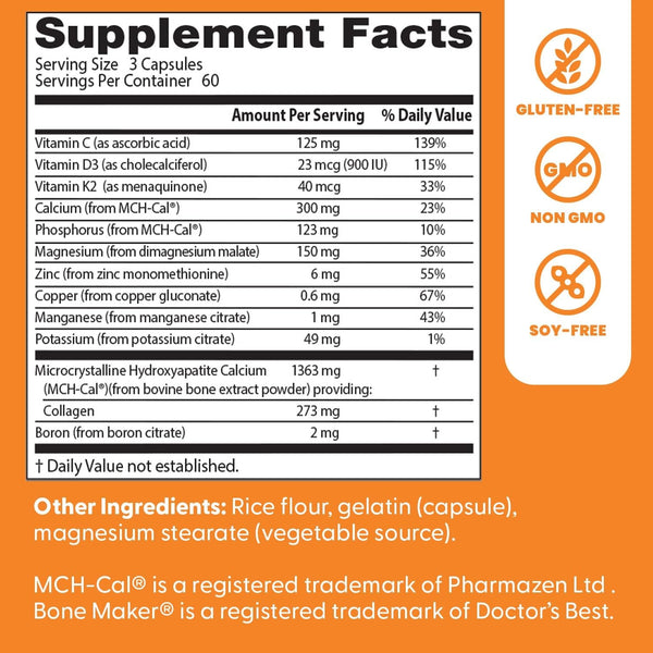 Doctor's Best, Calcium Bone Maker Complex, 180 Capsules