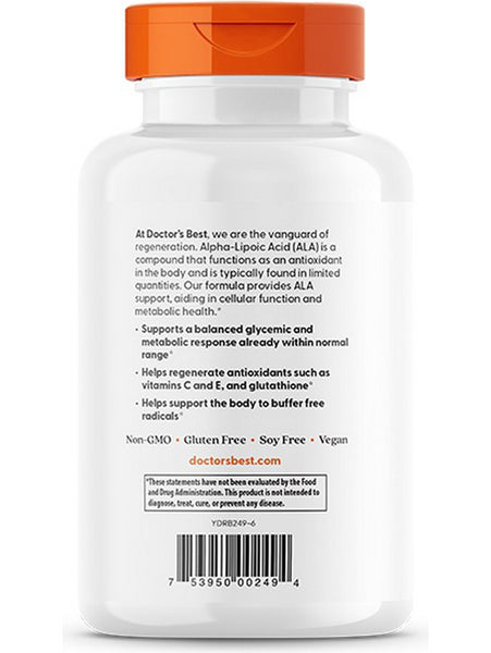 Doctor's Best Alpha-Lipoic Acid 600, 600 mg, 180 Veggie Caps
