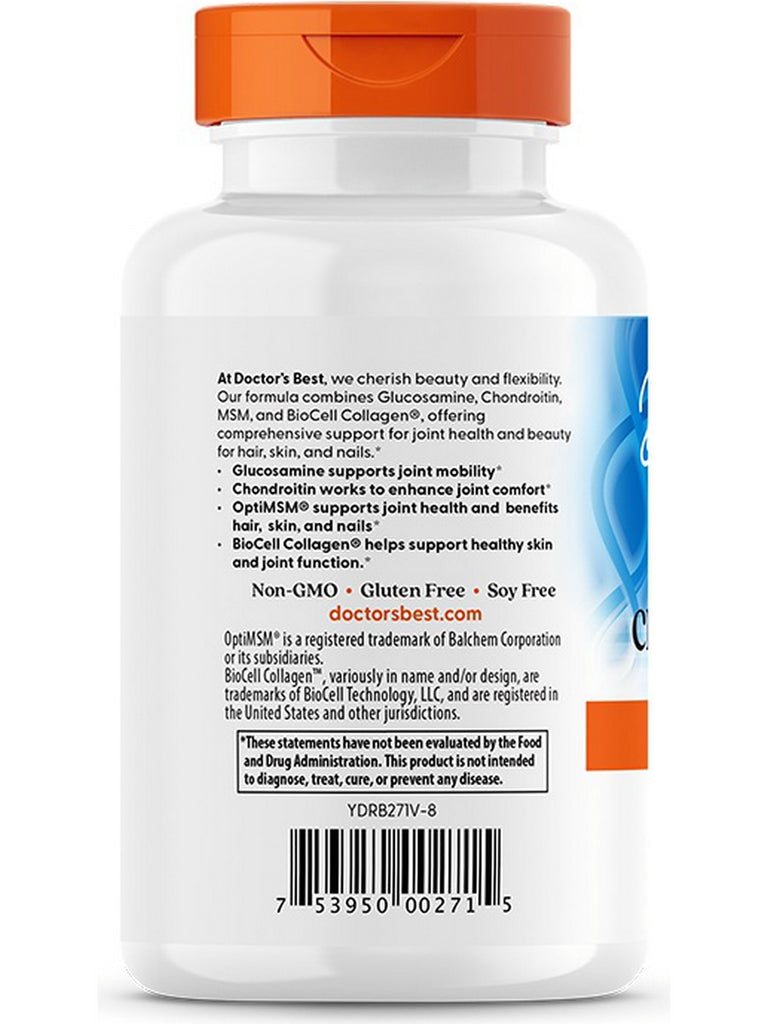 Doctor's Best Glucosamine Chondroitin MSM + Hyaluronic Acid, 150 Veggie Caps