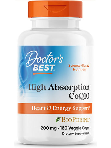 Doctor's Best, High Absorption CoQ10, 200 mg, 180 veggie caps