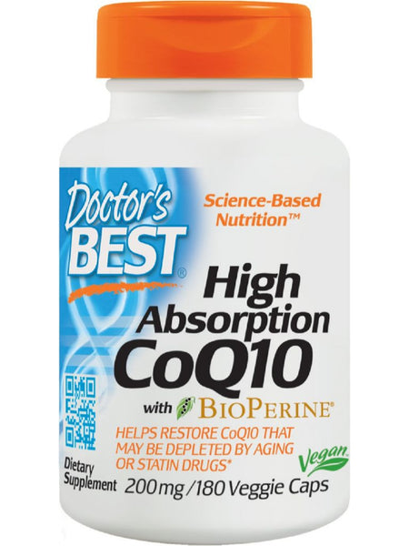Doctor's Best, High Absorption CoQ10, 200 mg, 180 veggie caps