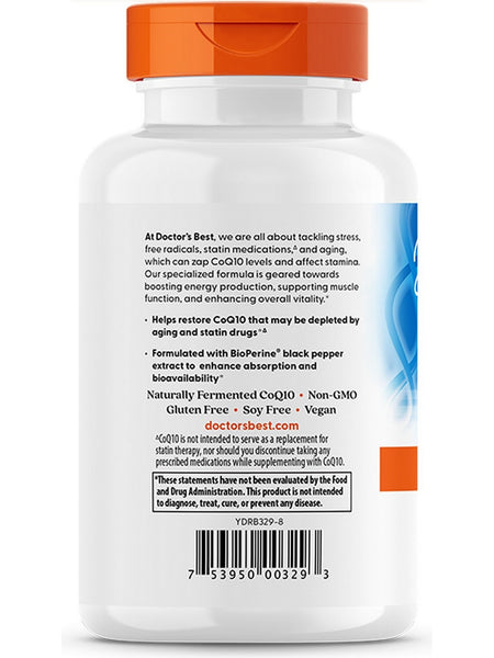 Doctor's Best, High Absorption CoQ10, 200 mg, 180 veggie caps